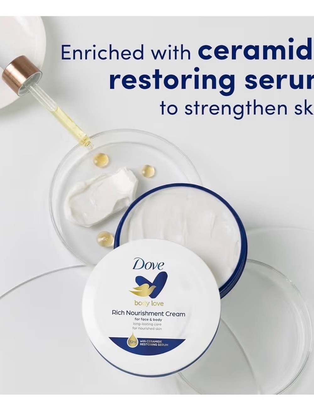 Dove Rich Nourishment Cream Face Hand & Body Moisturizer Extra Dry Skin 4 Pack - Picture 7 of 7